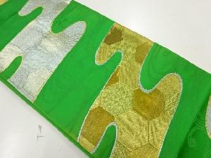 アンティーク　流水に亀甲模様織出し袋帯（材料）